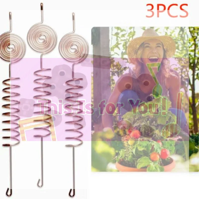 

3pcs Vitality Plant Growth Electroculture Plant Stakes Orgone Energy Copper Wire Coil Stakes Plant Support Stakes Garden Plants