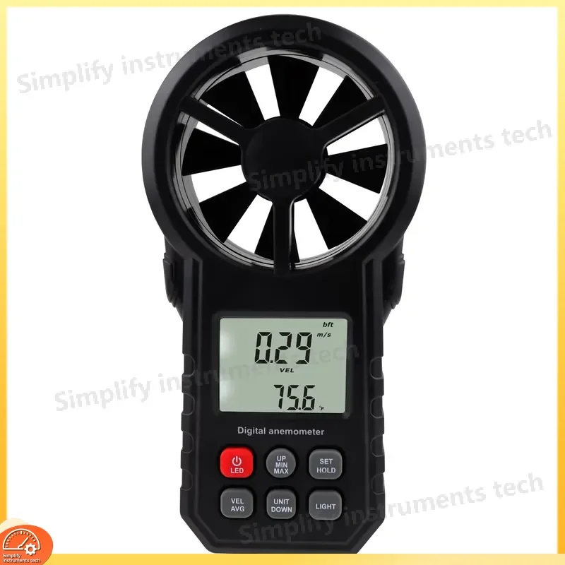 Digital Anemometer Wind Speed Meter Temperature Gauge LCD Backlight Handheld Wind Velocity Tester for Drone Sailing Outdoor