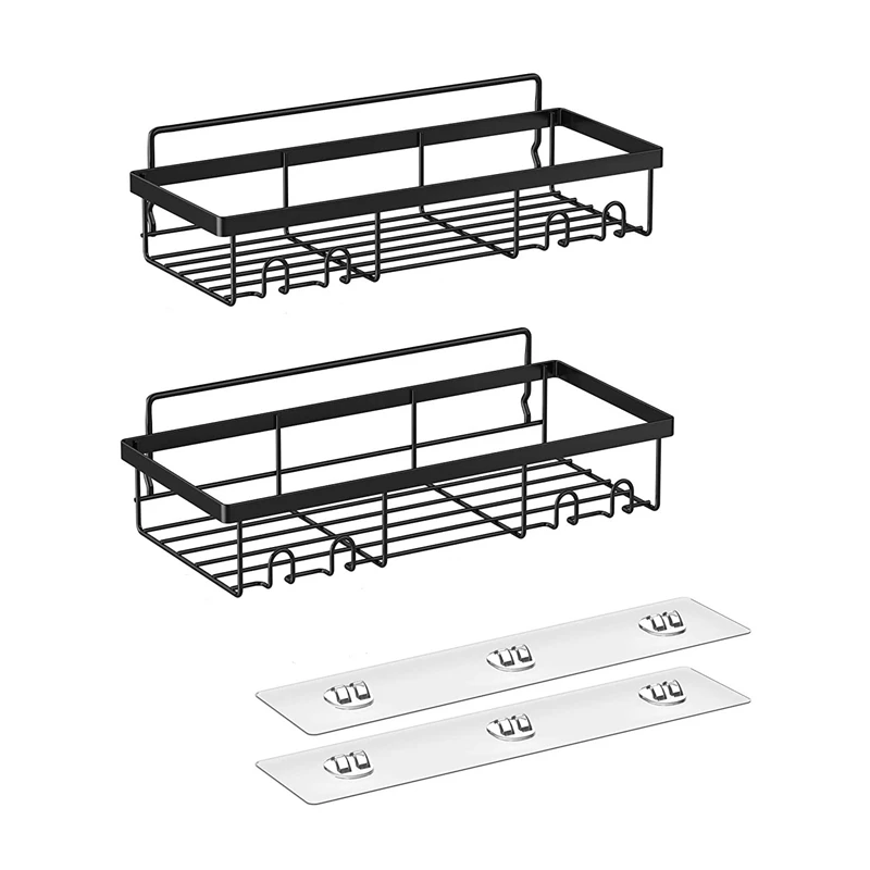 

2 Pack Shower Caddy, Shower Organizer, Rustproof Bathroom Shower Shelf With Adhesives, Shower Racks For Kitchen Bedroom