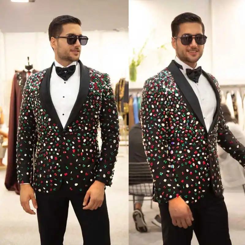 

Ювелирные изделия с бриллиантами, мужской свадебный смокинг, комплект из 2 предметов, пиджак с шалью и лацканами, брюки, официальная вечеринка, банкетная одежда, индивидуальные trajes para hombre