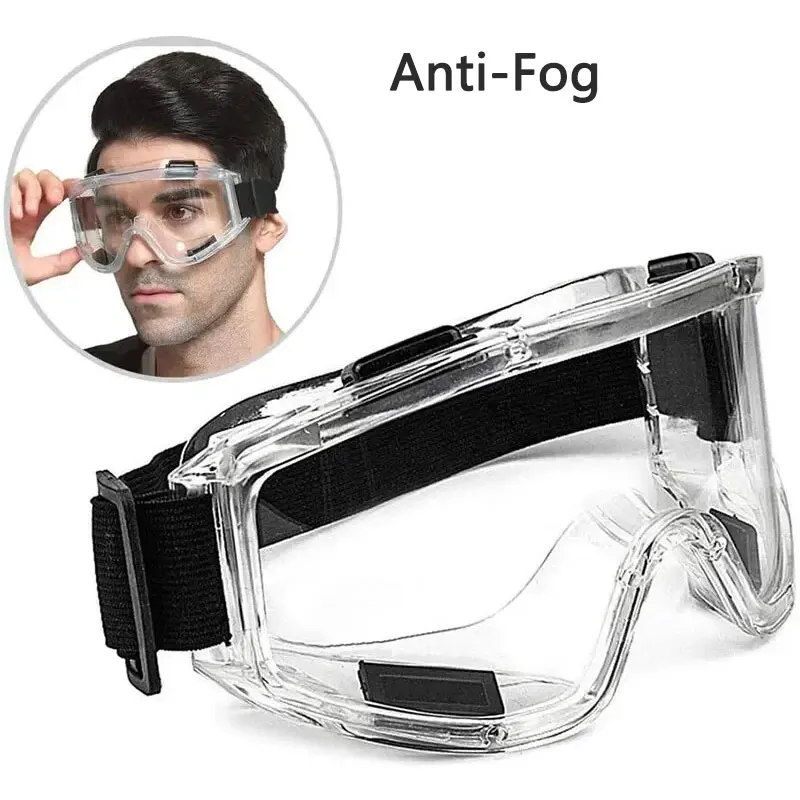 Safety Antifog Protective Goggles Safe Anti-Splash Wind-Proof Work Glasses Industrial Research Lab Cycling Riding Clear Goggles