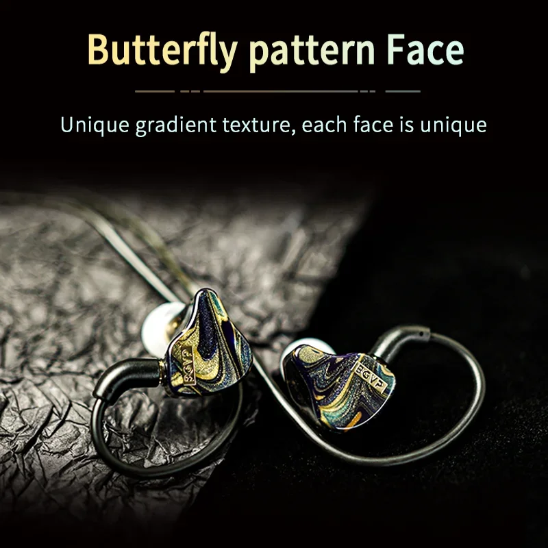 BGcredible Butterfly Pro 1BA + 1esse Hybrid In-Ear Monitor Earphone, 3.5mm, Filaire Bass Médiateur set with Mic, Gaming dehors Earbuds