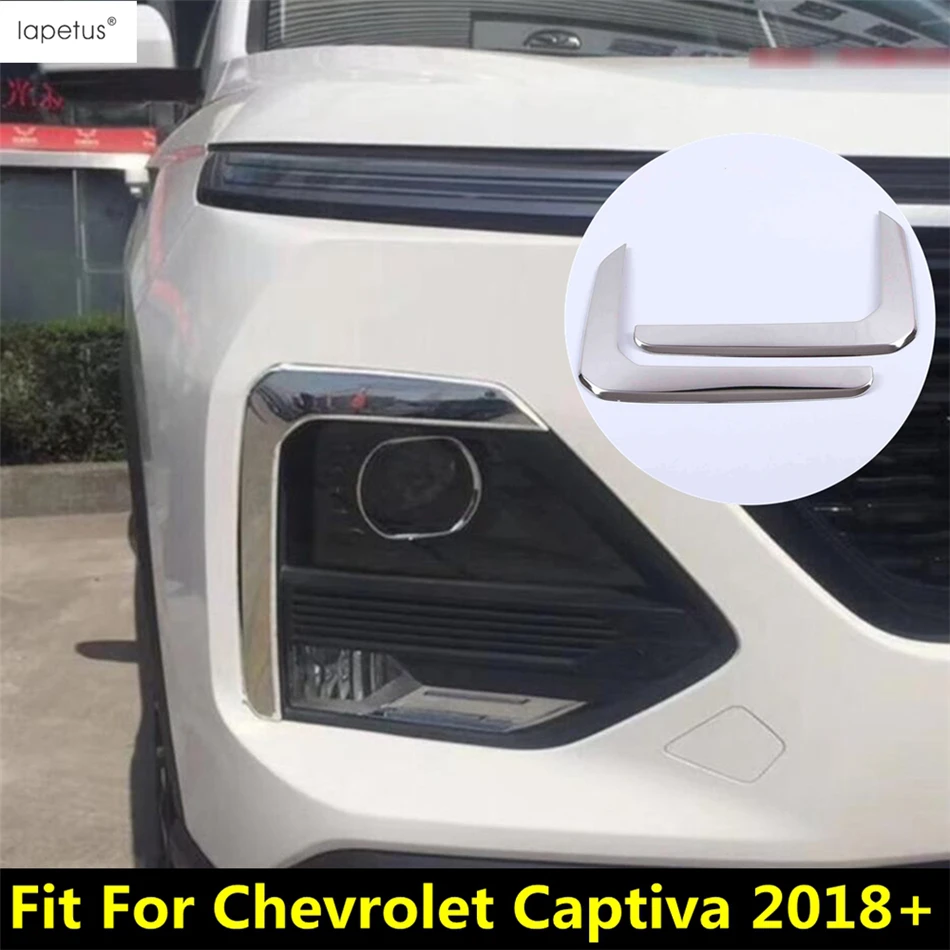 

For Chevrolet Captiva 2018 - 2021 Front Fog Lights Lamps Eyelid Eyebrow Strip Decoration Cover Trim Stainless Steel Accessories