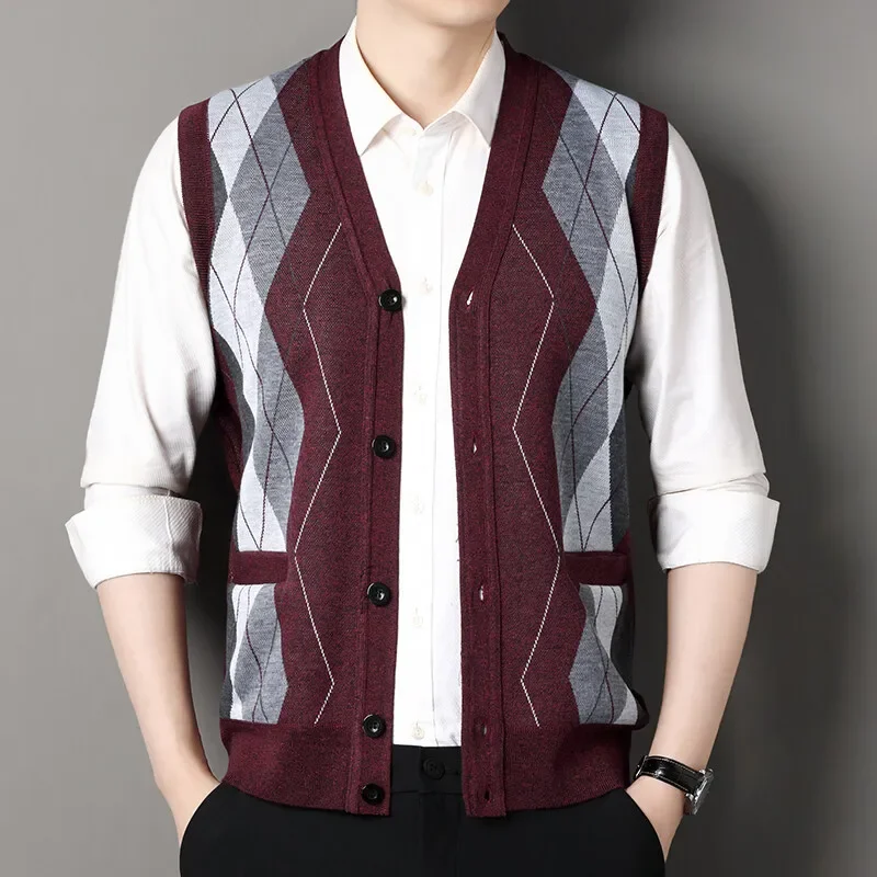 

Мужской вязаный свитер, жилет, кардиган без рукавов, теплый и тонкий свитер, жилет, куртка весной и осенью для мужчин