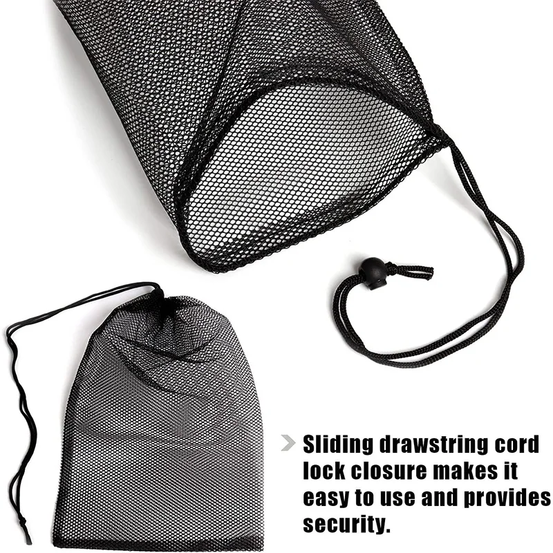 1Pc Nylon Mesh coulisse Storage Pouch Bag Stuff Sack multiuso Home Outdoor Travel lavanderia Bag per Beach Swimming Gear