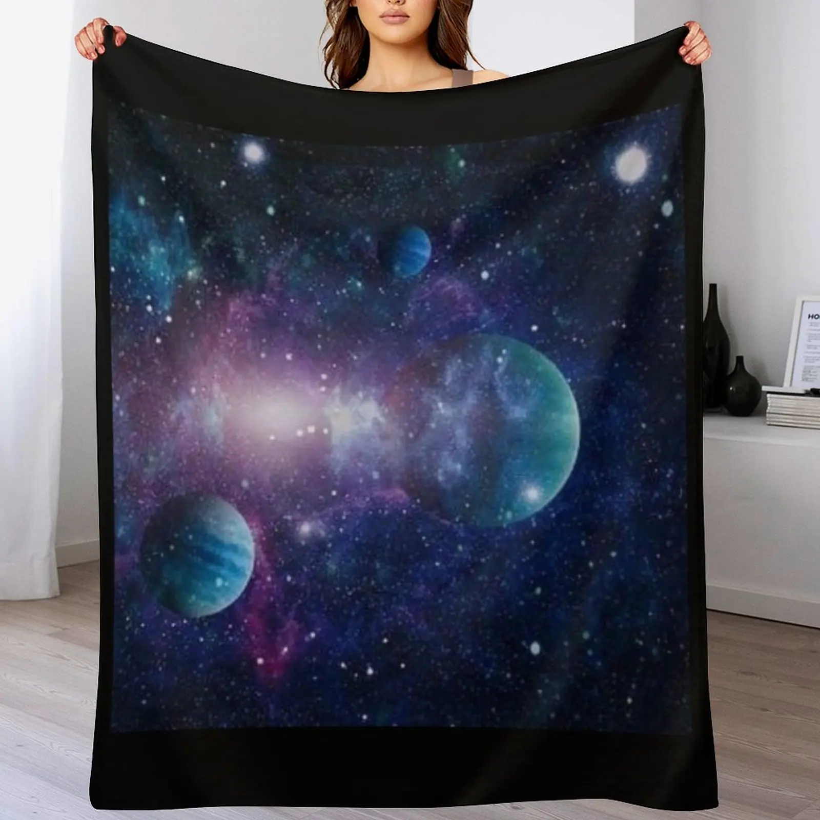 

Planets and stars Throw Blanket All Weather Soft Throw Blanket for Sofa