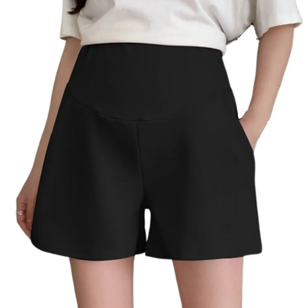 

Брюки для беременных с высокой талией, широкие брюки XL/XXL, широкие шорты для беременных, дышащие шорты с карманами для беременных