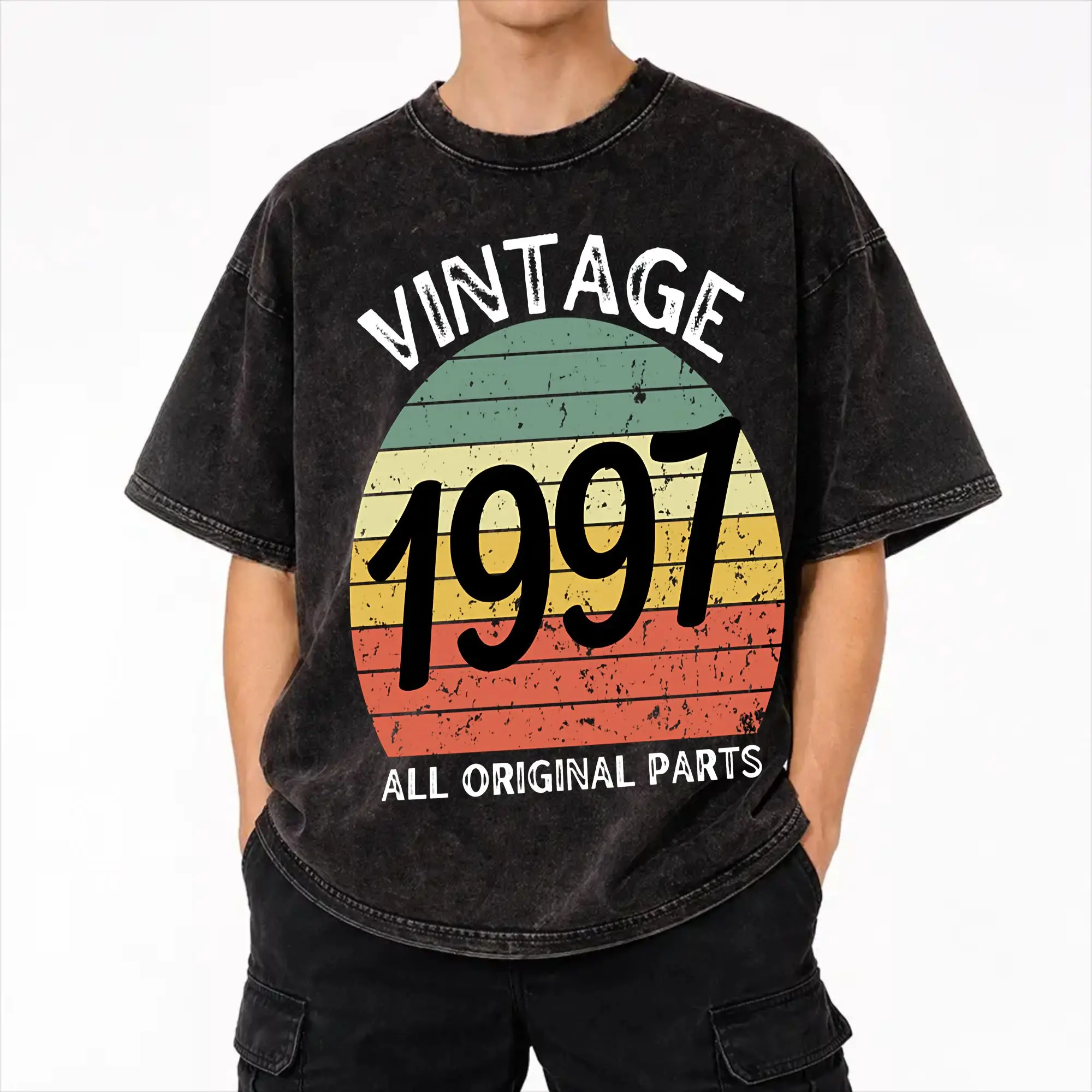 Summer 1997 Birthday Born In 1997 Made In 1997 30th Birthday  Washed Shirt Accessories Harajuku T-Shirt  for Men Women Tee Shirt