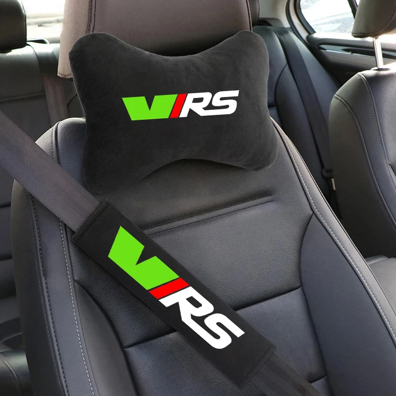 Memory Cotton Car Headrest Neck Pillow A Pair Of Seat Belt Shoulder Pads For Skoda VIRS VRS RS Octavia Fabia Rapid Superb Root