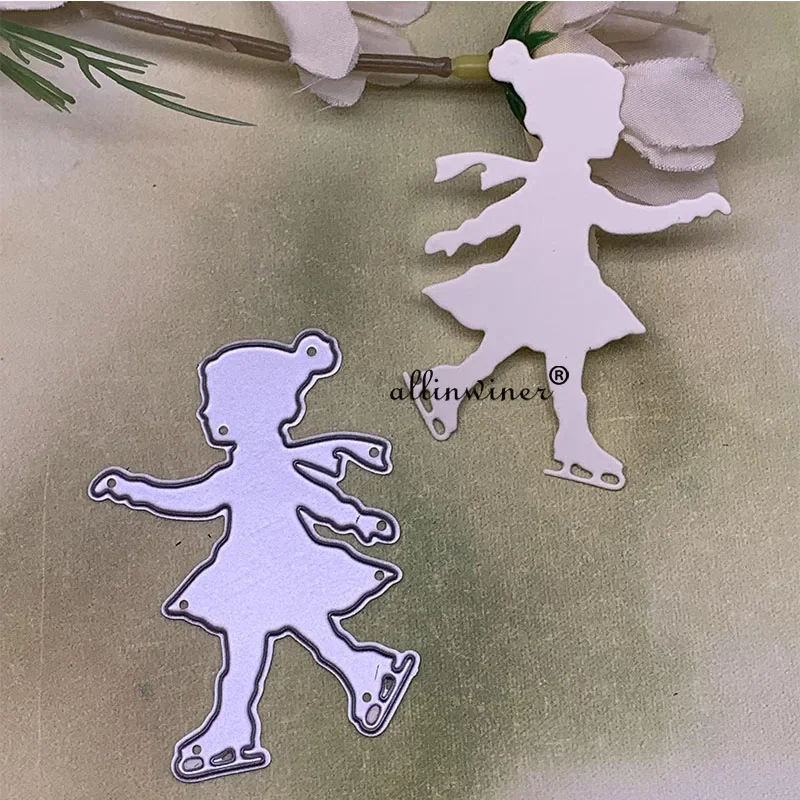 Skating girl decoration Metal Cutting Dies Stencils Die Cut for DIY Scrapbooking Album Paper Card Embossing