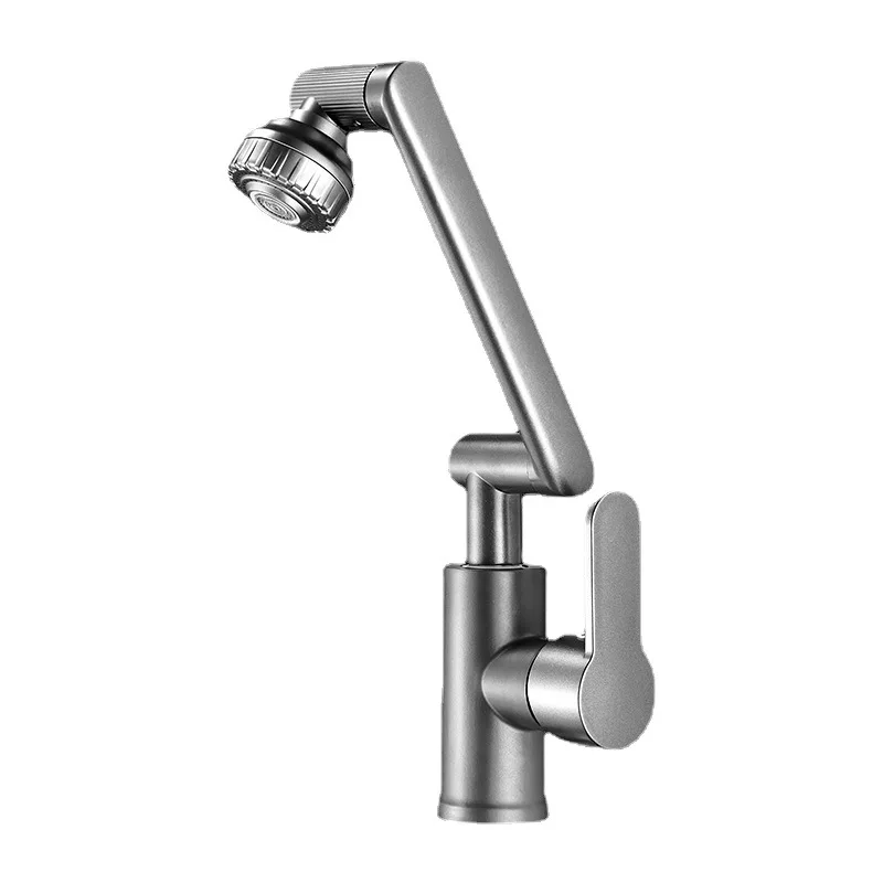 Mechanical Arm Single-Hole Basin Faucet for Face Washing, Basin with Hot and Cold Water, Above Counter Basin Faucet