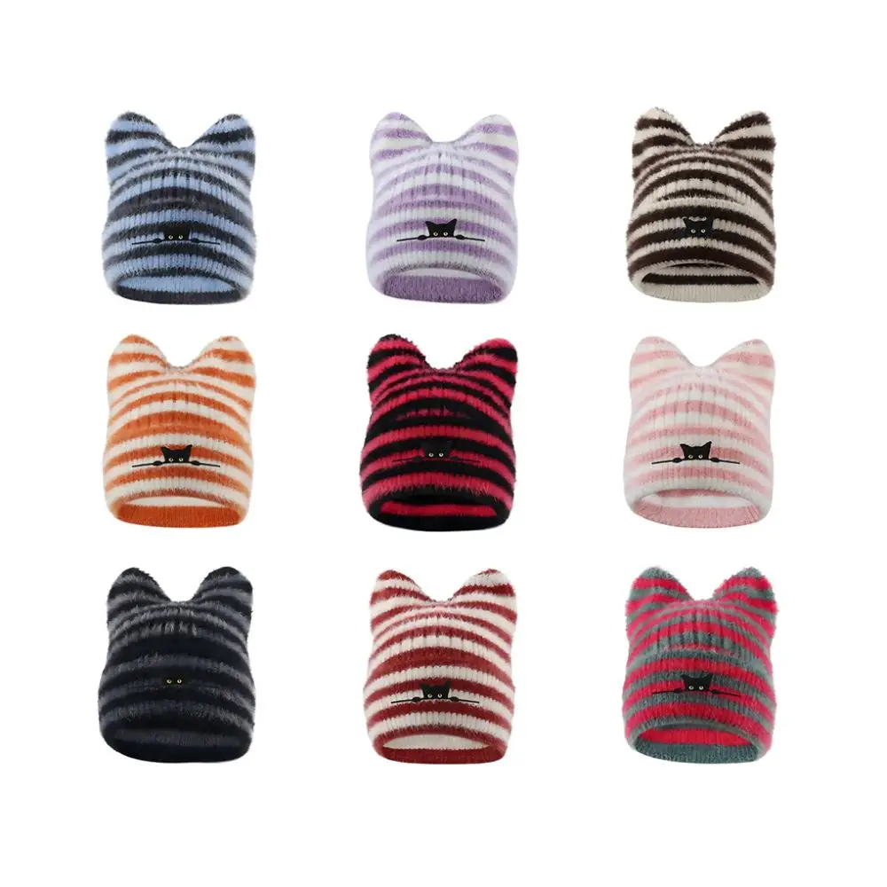 موضة الدفء المرأة القط الأذن محبوك قبعة الباردة برهان سميكة البلوز قبعة يندبروف غطاء الأذن قبعة الخريف والشتاء