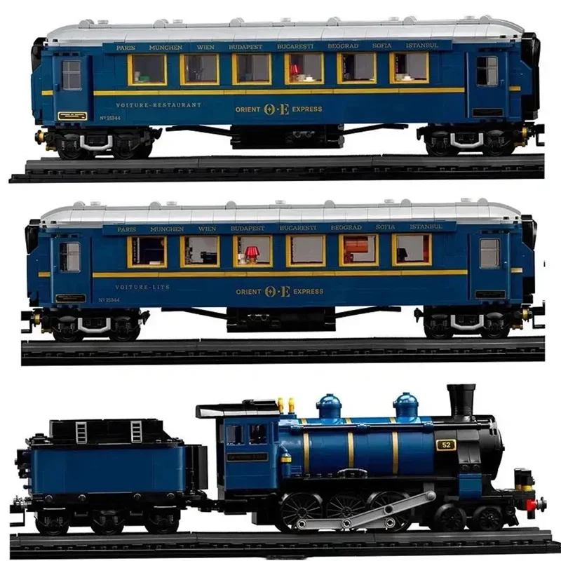 

Technical City Trains MOC The Orient Express Train 140th Anniversary Luxury Train Model 2540PCS Building Blocks Brick Toys