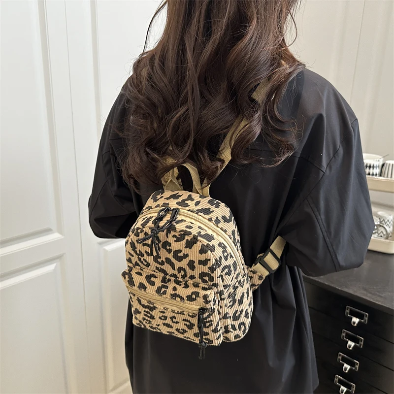 Women Mini Backpack Women Ladies Bag Leopard Sac Homme Cuir Sac A Dos Adolescent Fille Bolsa Feminina Backpacks Kawaii Backpack