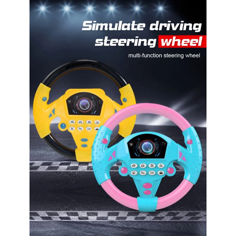 Children Simulation Steering Wheel Toy 360° rotation driving early education machine simulator with Light Sound toys for kids