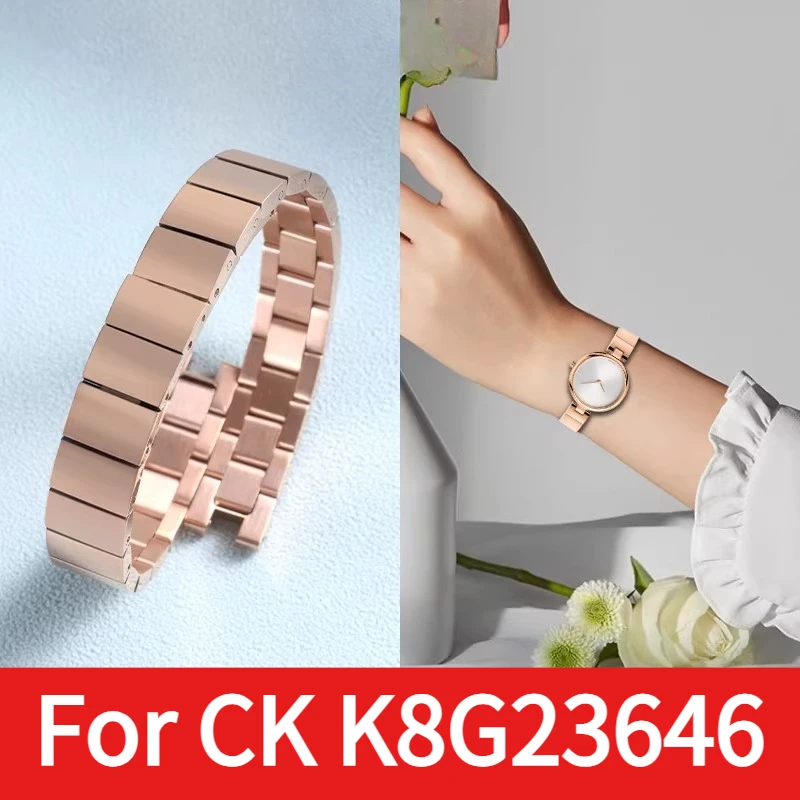 Stainless steel watch strap women for Original CK rose gold K8G23646 / K8G23546 / K8G23141 / K8G23146 Solid watchband chain