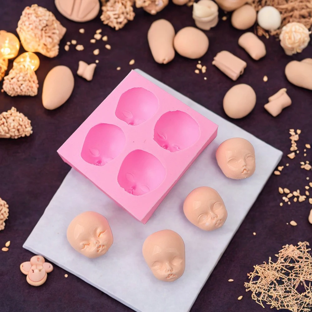 

Baby Head Shape Silicone Mold Washable Candies Making Mold For DIY Resin Non-Sticky Cake Fondant Mold Kitchen DIY Accessories
