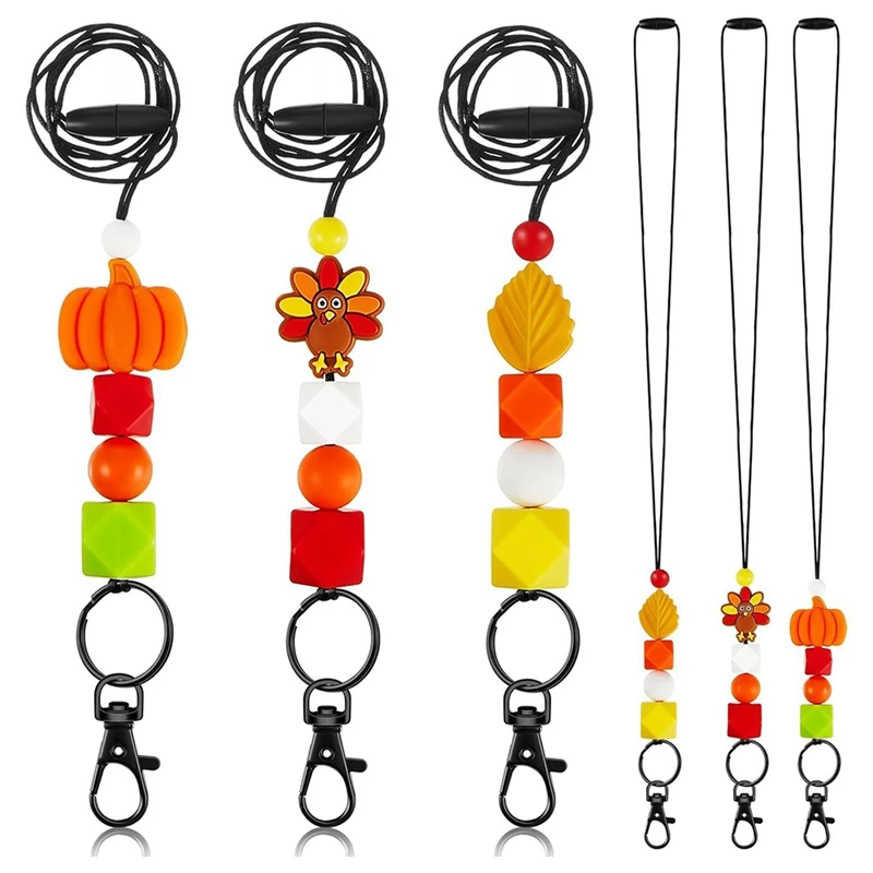 3 STKS Leuke Lanyards Set Voor Id Badges En Sleutels Voor Vrouwen, kralen Breakaway Lanyard Set Met Sleutelhanger Voor Verpleegkundige Studenten Medewerkers