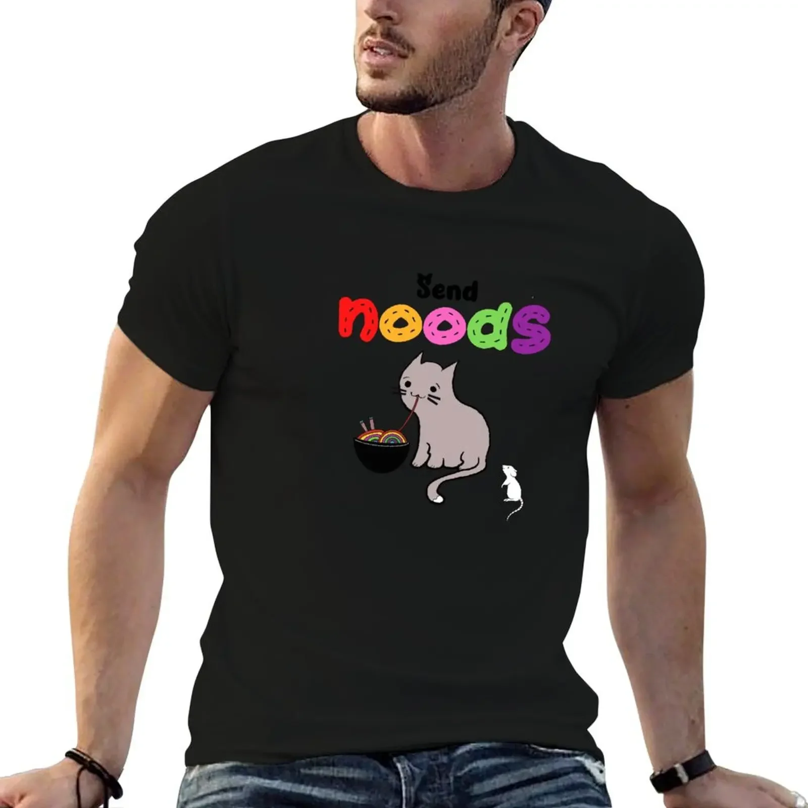 

Send Noods Kawaii Cat And Mouse. Cat Eating Noodles T-Shirt anime t shirts customizeds plus sizes sweat shirts, men