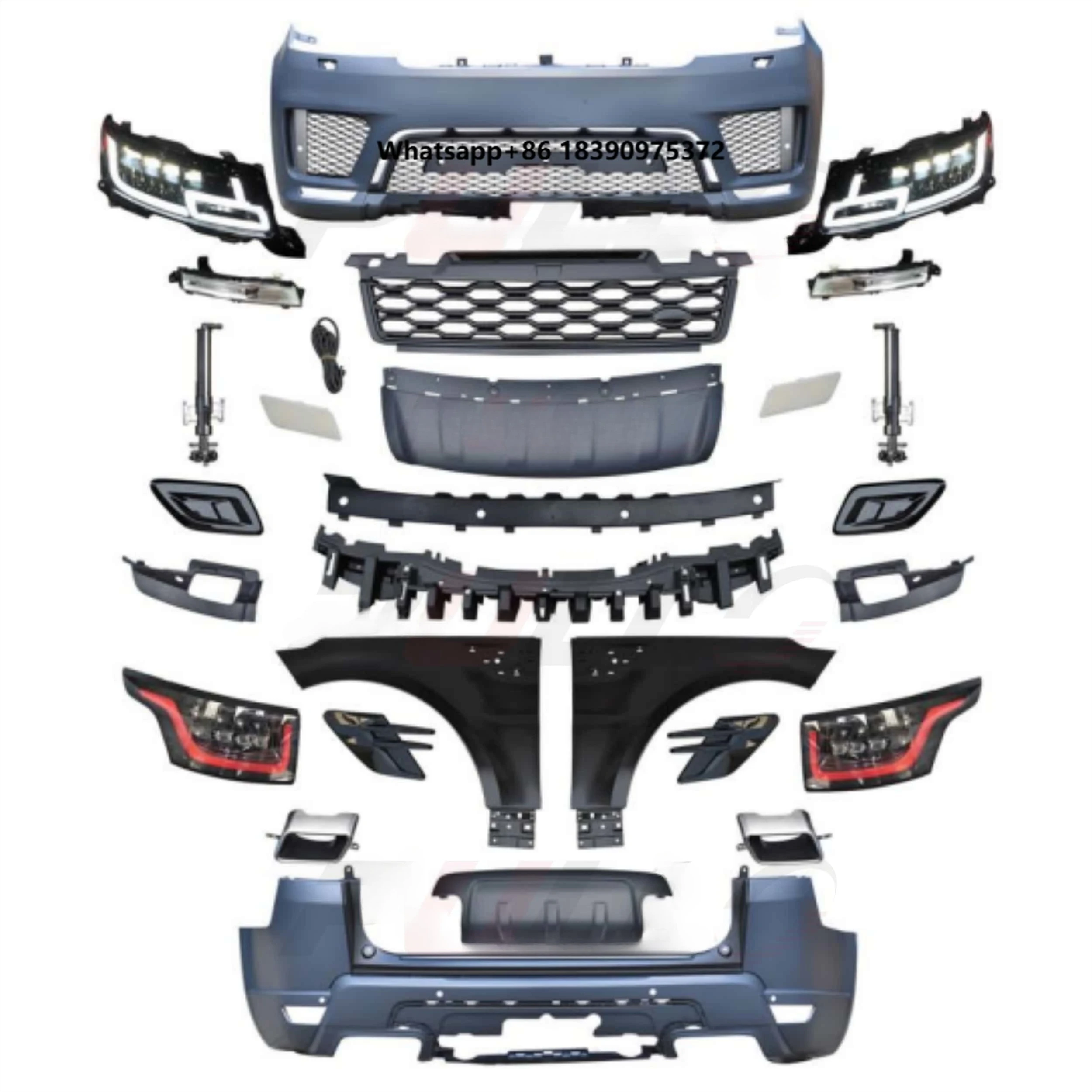 Body Kit Include Front and Rear Bumper with Grille and Fender for  Sport 2013-2017 Change to 2018-2020 OEM Style