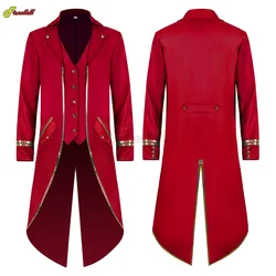 Costume da uomo medievale classico colletto alla coreana Jacquard Larp giacca Cosplay vichinga cappotto abbigliamento stile rinascimentale vittoriano S-4XL