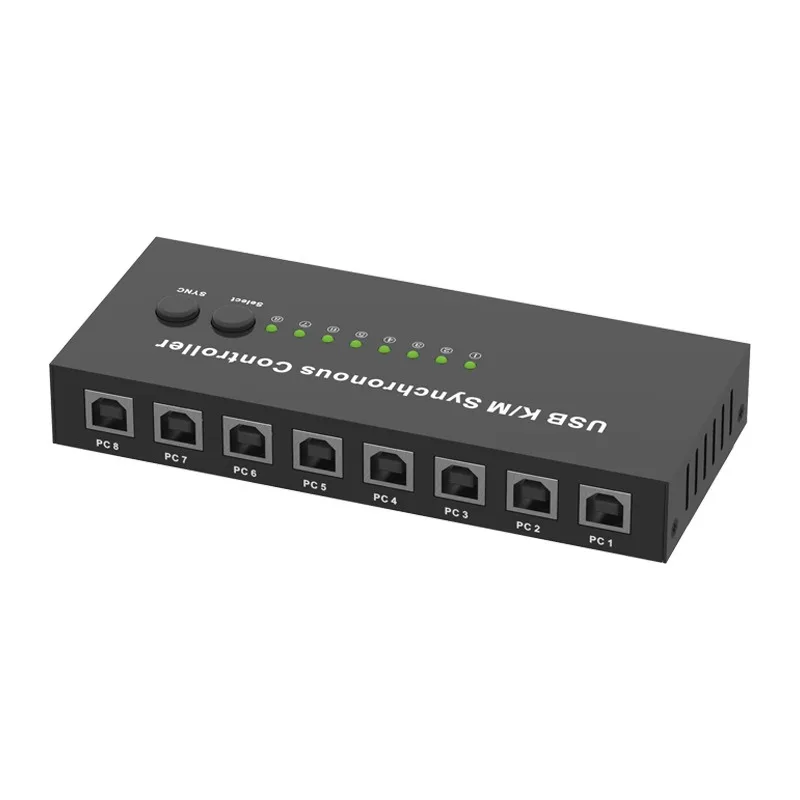 8 Port USB Synchronous Controller Adapter 8x1 USB2.0 Male Connector Repeater For Games Keyboard Mouse KVM Splitter Extender