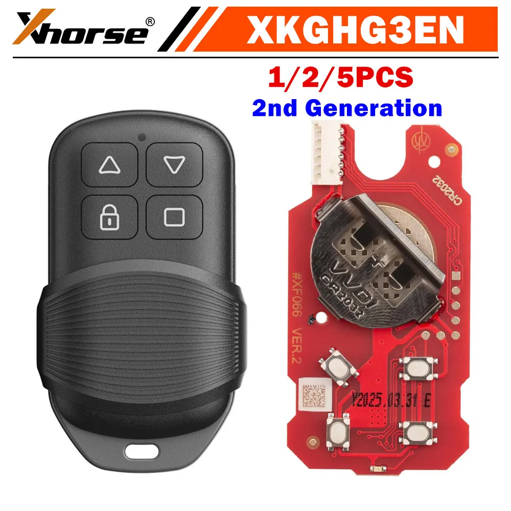 

1/2/5 шт. XHORSE XKGHG3EN Masker Style 4-кнопочный пульт дистанционного управления для гаража, универсальный пульт второго поколения