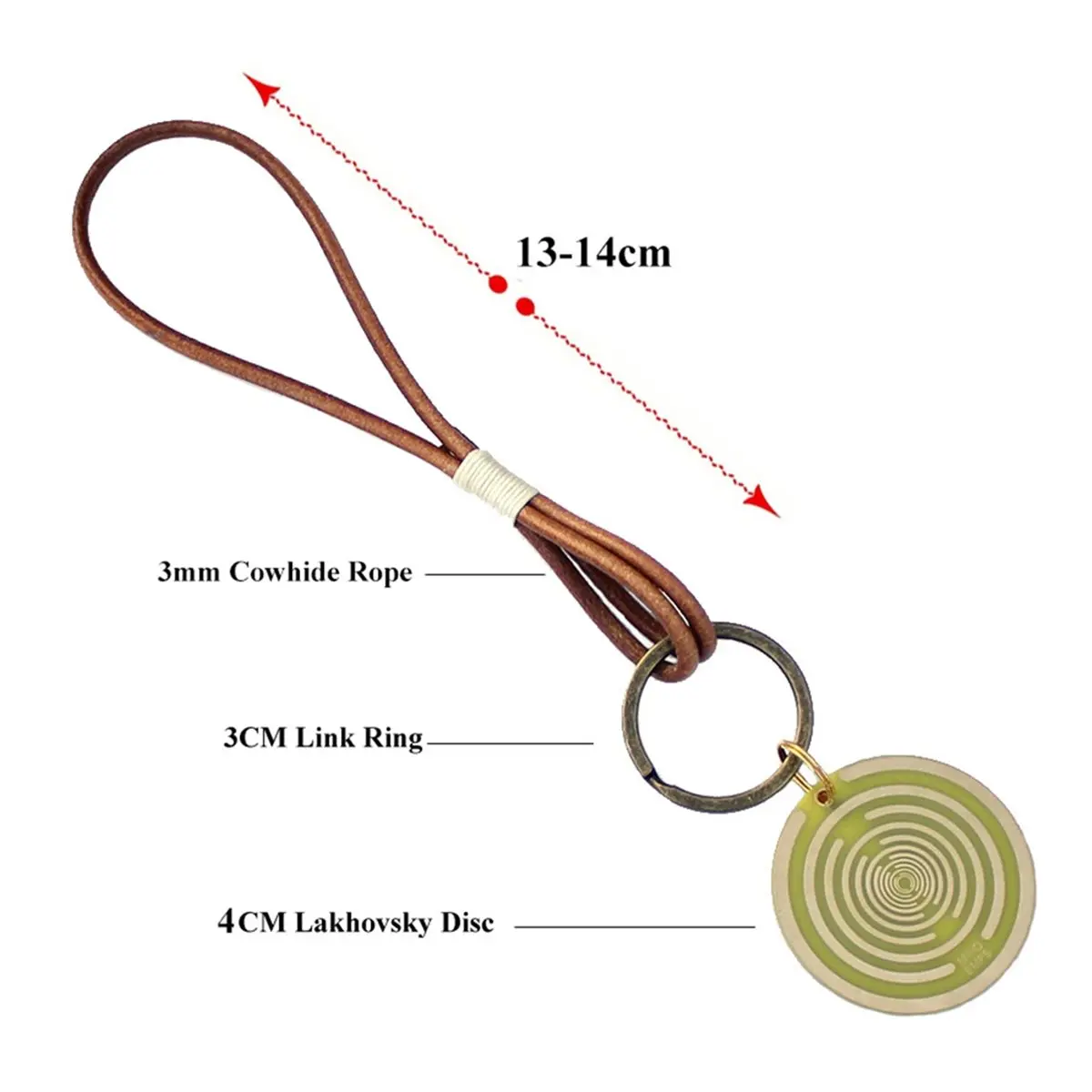 Digital Essentials 5PCS Lakhovsky MWO Pendant Keyring 40MM Multi-Waveoscillator Polarized Disc Golden Plated Disc Resonance