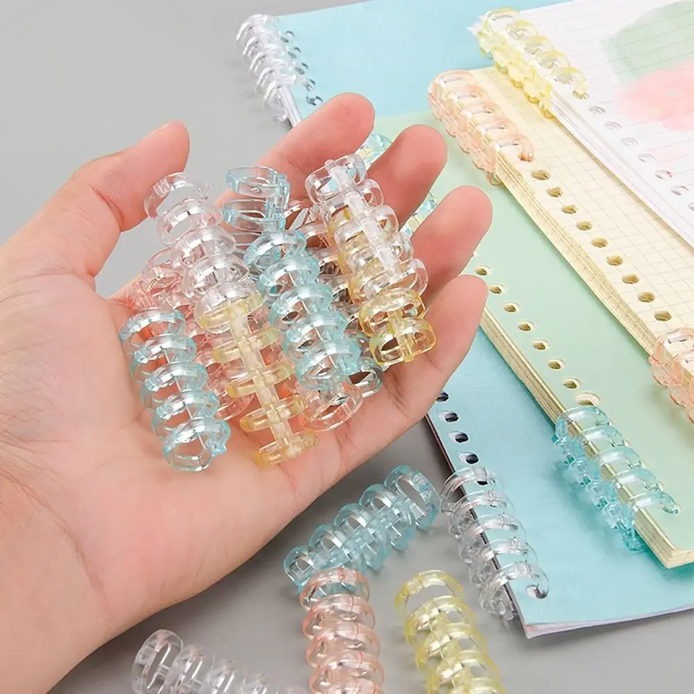 10Pcs Binding Spines Snap Split Binder Rings Learning Cards Stationery Office Supplies Loose Leaf Plastic 5 Ring Binding Combs