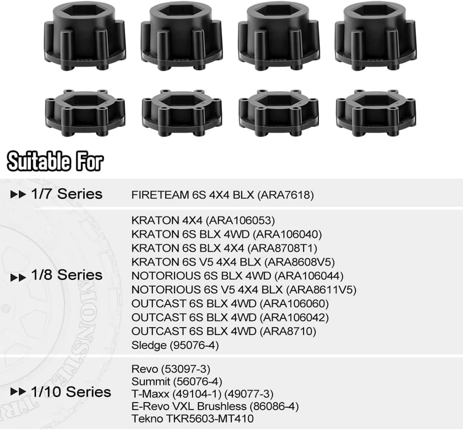 Super Tires 170X102mm Racing Truck Tyres 12 14 17mm Hex for 1/7 1/8 1/10 RC Monster Car ARRMA TRAXXAS Hpi Corally Upgrade Parts