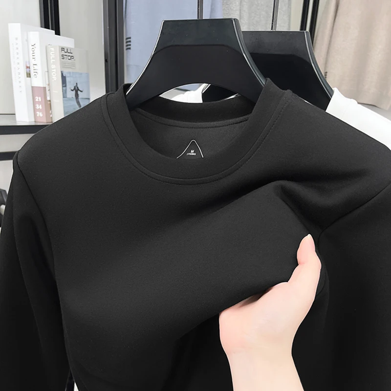 

Luxury High Quality Man Long Sleeves T-Shirt Round Neck Waterproof 90% down Warm Soft Korean-Style Comfortable Minimalist Tops