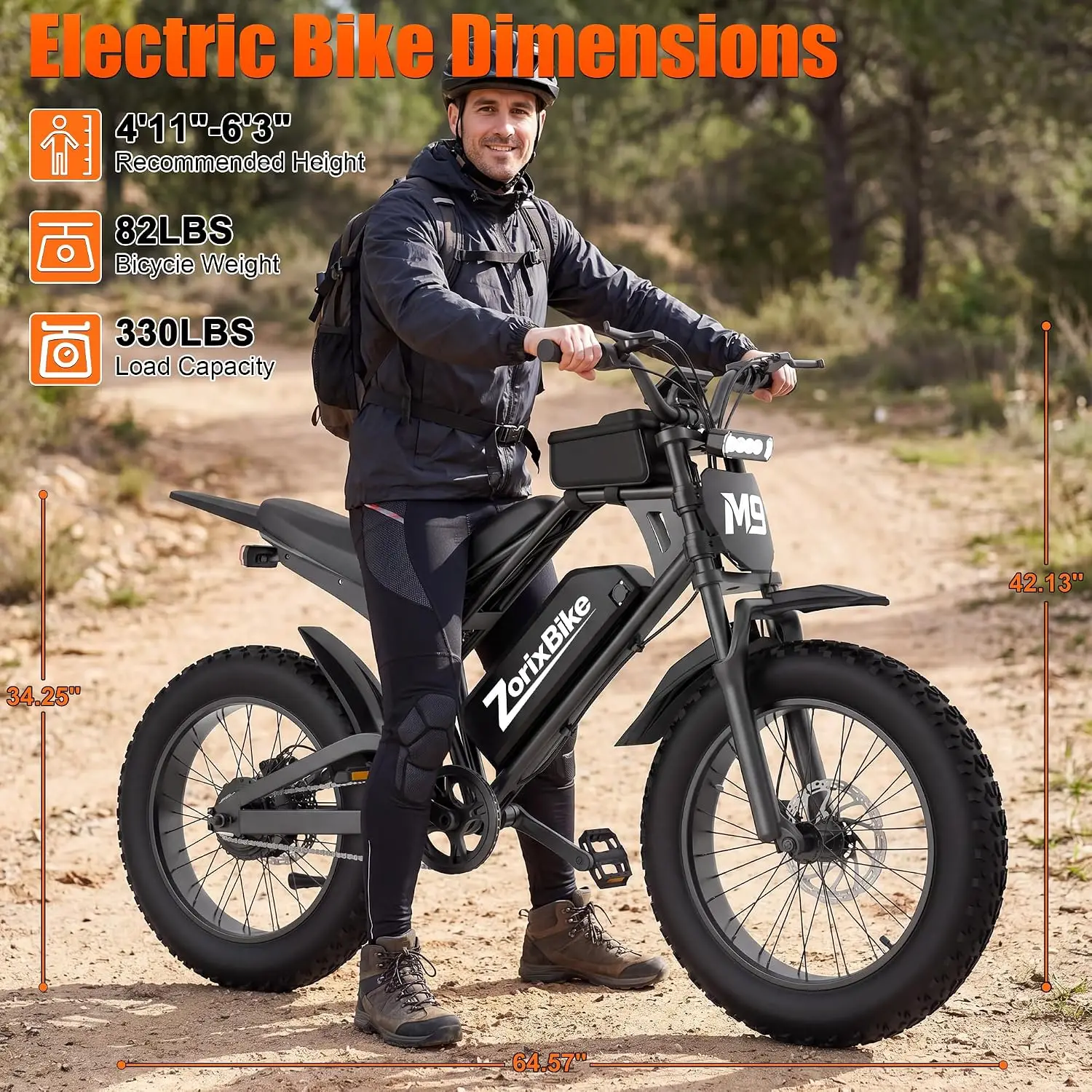 1500W Peak Brushless Motor Electric Bicycle, NFC Unlock 48V 13AH 31-35MPH 60 Miles Range 20