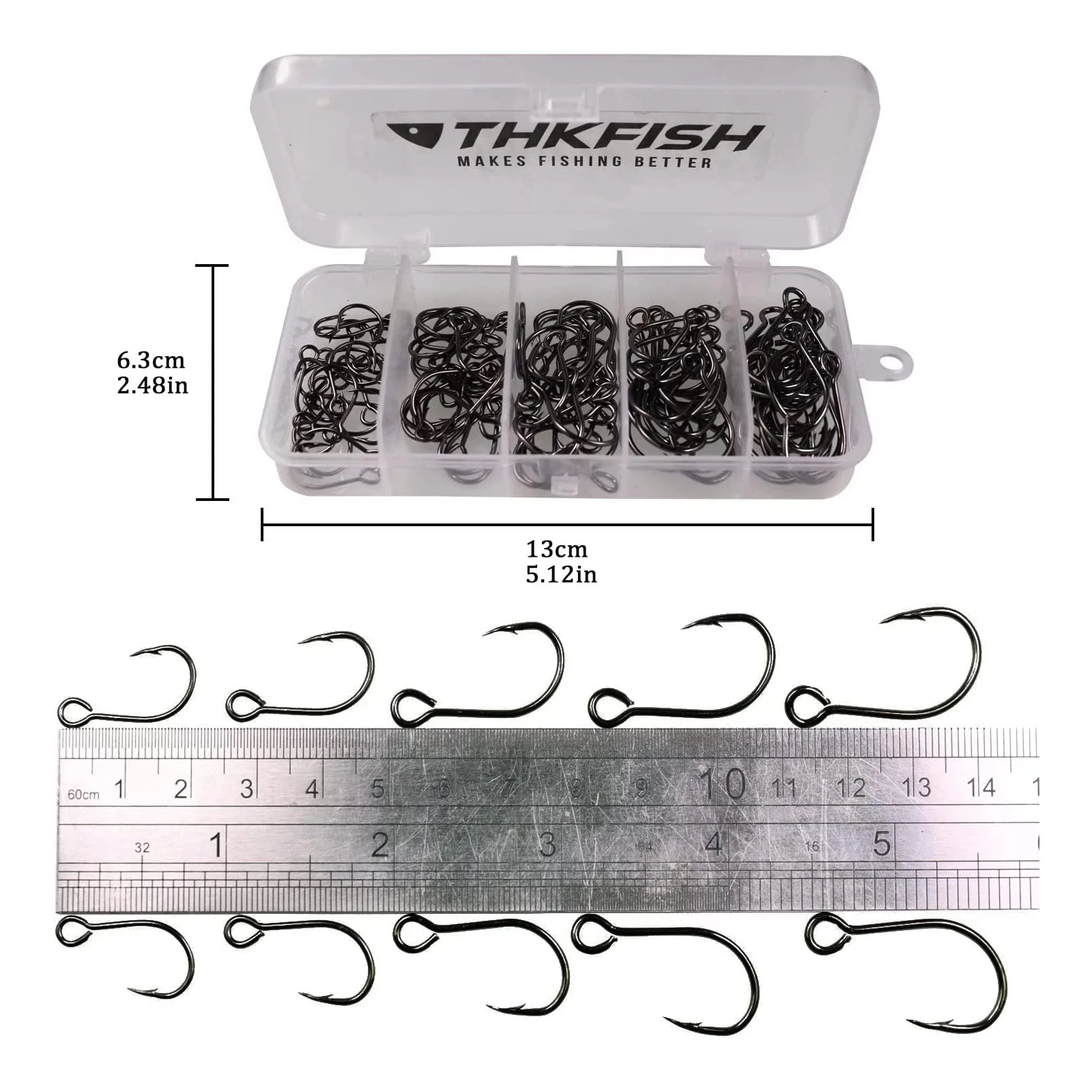 50pcs/box Large Eye Inline Single Hook  #2 #1 #1/0 #2/0 #3/0 Fishing Single Hook for Spoon Spinner Hard Lure Bait Hooks