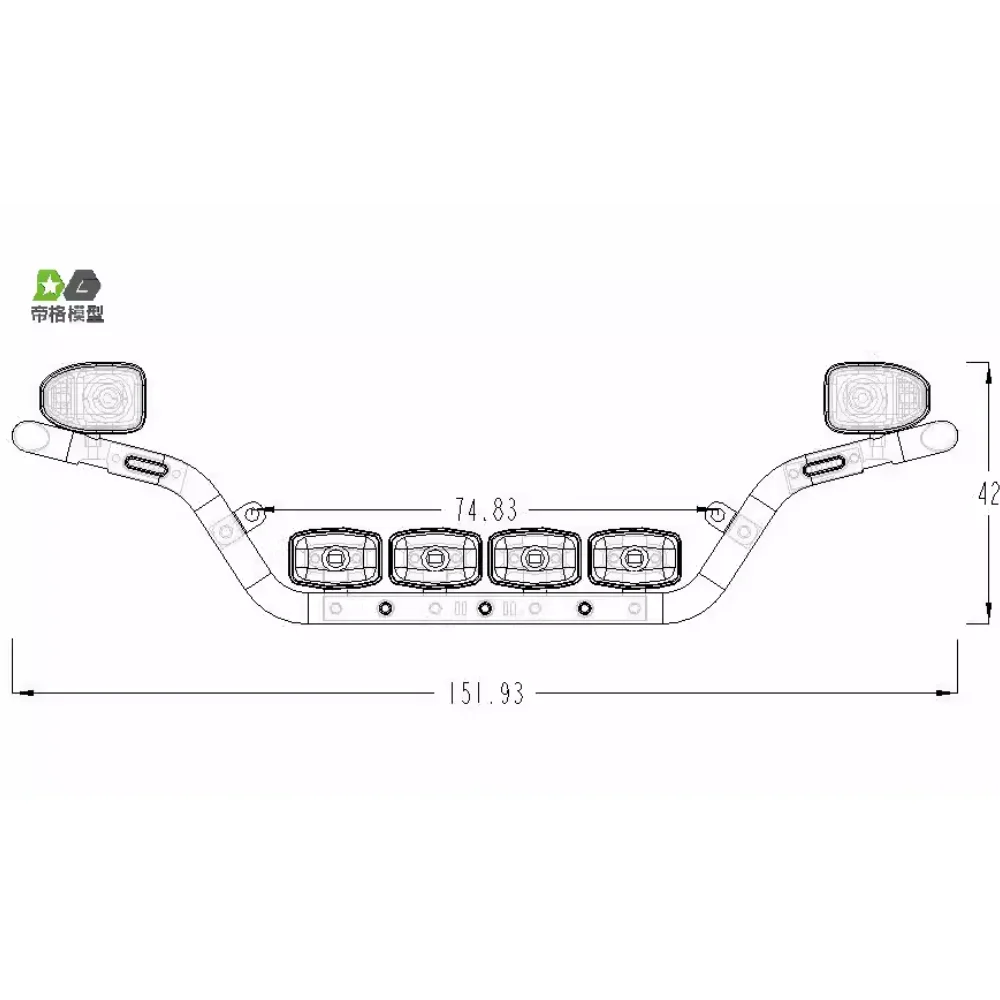 Aluminum rod light for Tamiya Teague trailer scania 770s 56371 for 1/14 RC Dump Truck Tipper Trailer SCANIA VOLVO BENZ MAN Part