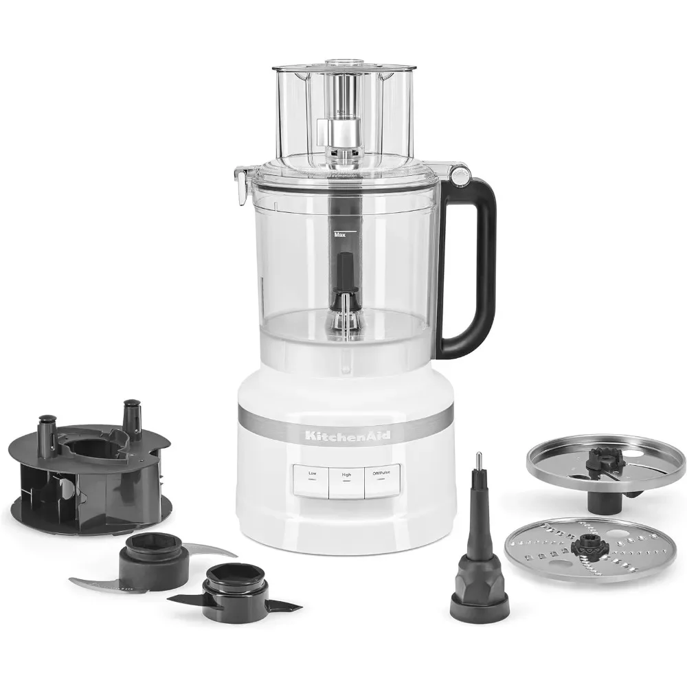 13-Cup Food Processor and Vegetable Chopper, Stainless-Steel Blades,3-Speed 500-Watt Motor, with the 3-in-1 feed tube, Household