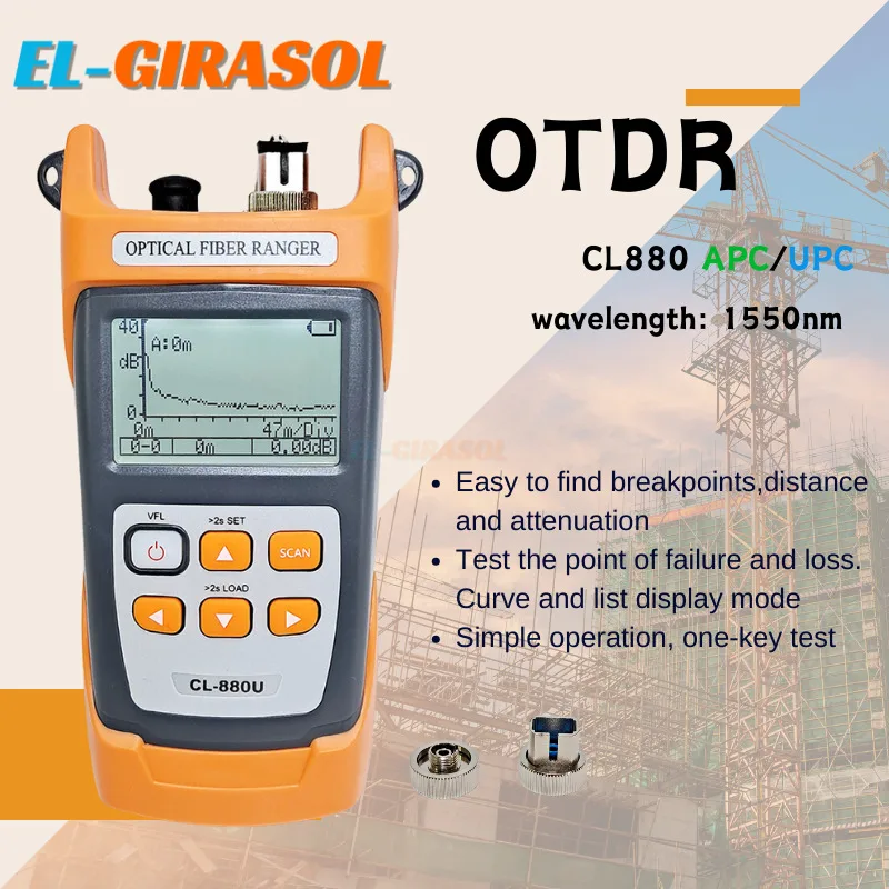 

Simple CL880U/A Mini 60KM Optic OTDR Optical Fiber Reflectometer Built In VFL With FC SC Touch UPC / APC fibra optica otdr ftth