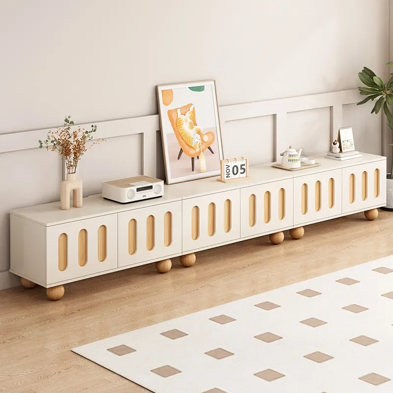 for Cream Wind TV Cabinet Living Room Household 2026 New Storage Locker Integrated Small Apartment Floor to Ceiling TV