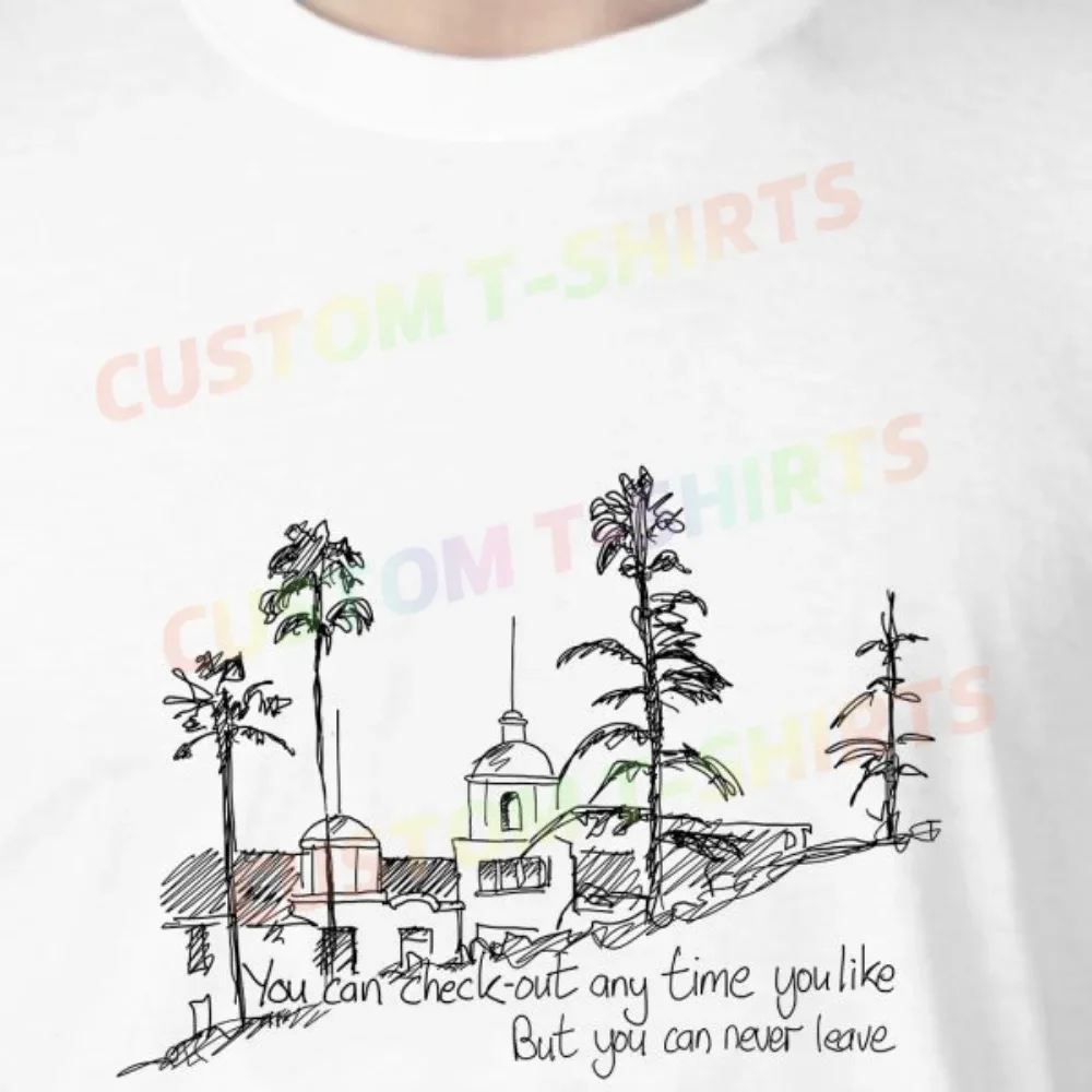 

8 105_Hotel_California_–_Eagles Fans' comic-style hand-drawn pattern T-shirts for both men and women in summer