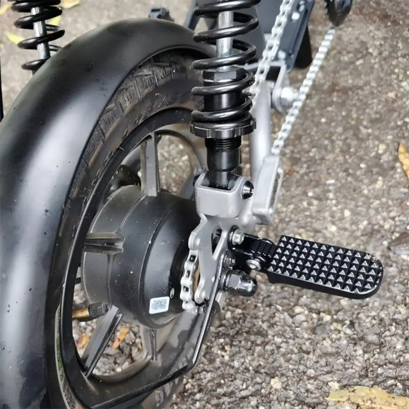 M76E Paar faltbare Fußrasten für Motorradersatz, rutschfester Trittgriff, Schrauben, Unterlegscheiben und Muttern – Detail 9