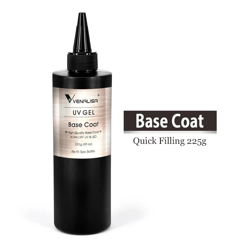 Venalisa Long Wear Tempered Top Coat Reinforce Gel-Nachfüllpaket Soak Off UVLED-Nagelgellack Großes Volumen 225 g/30 ml Basisgel