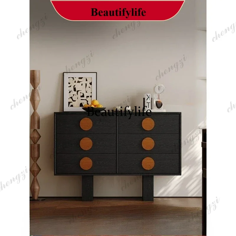 Medieval style polka point dining side cabinet household small apartment dining room living room dining side cabinet m138