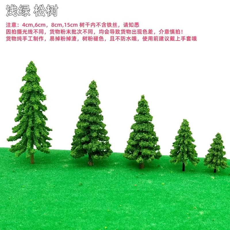 Conjunto de modelo de pinheiro em miniatura 20 tamanhos, 4-12 cm, plataforma de mesa de areia, decoração de cenário, modelo de trem, layout ferroviário
