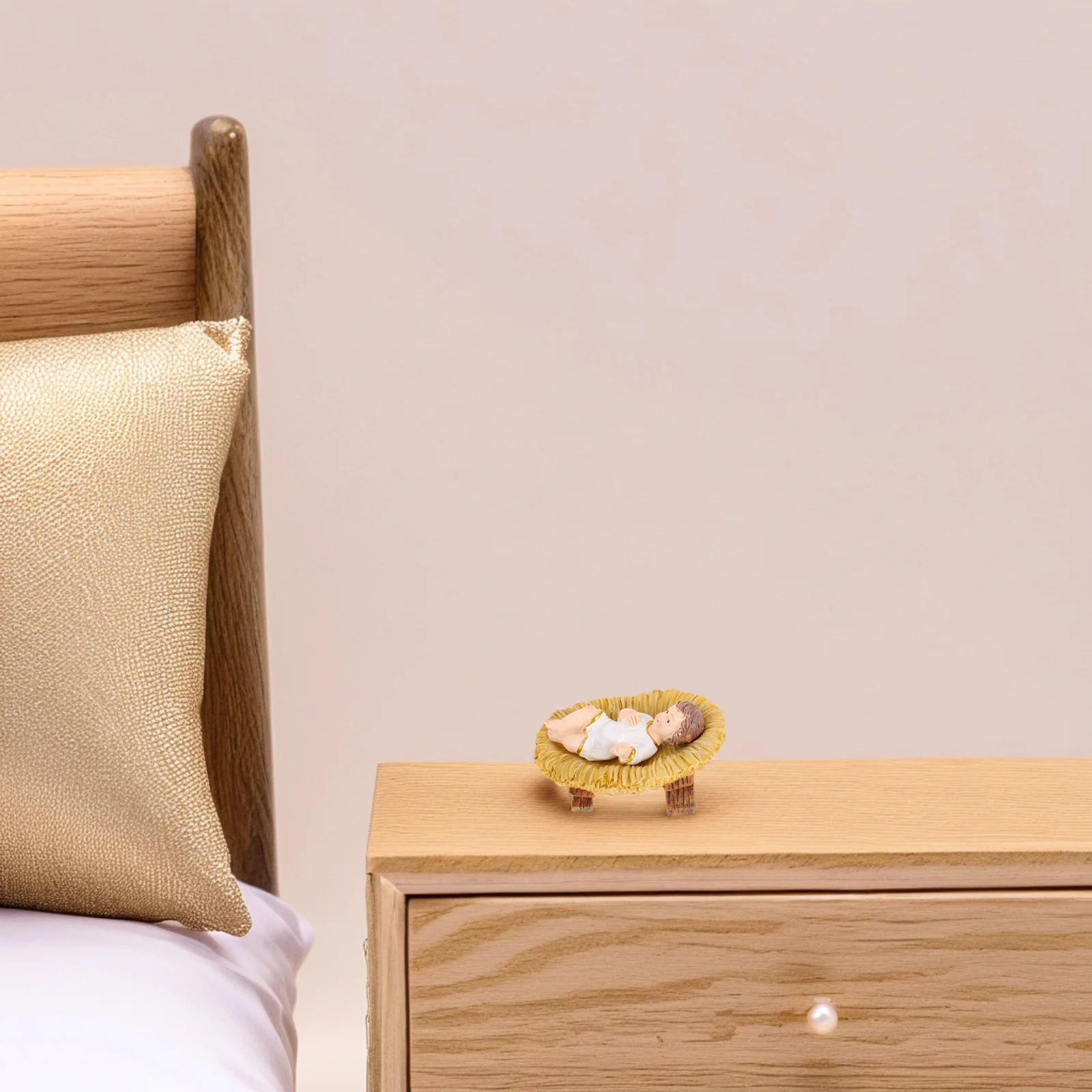 

Jesus Nativity Crib Set Resin Craft Christmas Decoration Desktop Religious Statue for Home Office Table Centerpiece