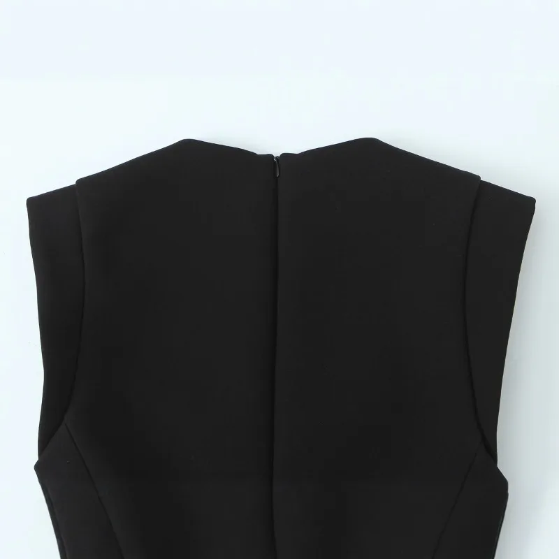 بدلة قفز قصيرة مزخرفة بأزرار مجوهرات نسائية أوروبية وأمريكية جديدة لعام 2025، بدلة قفز غير رسمية للحفلات #4