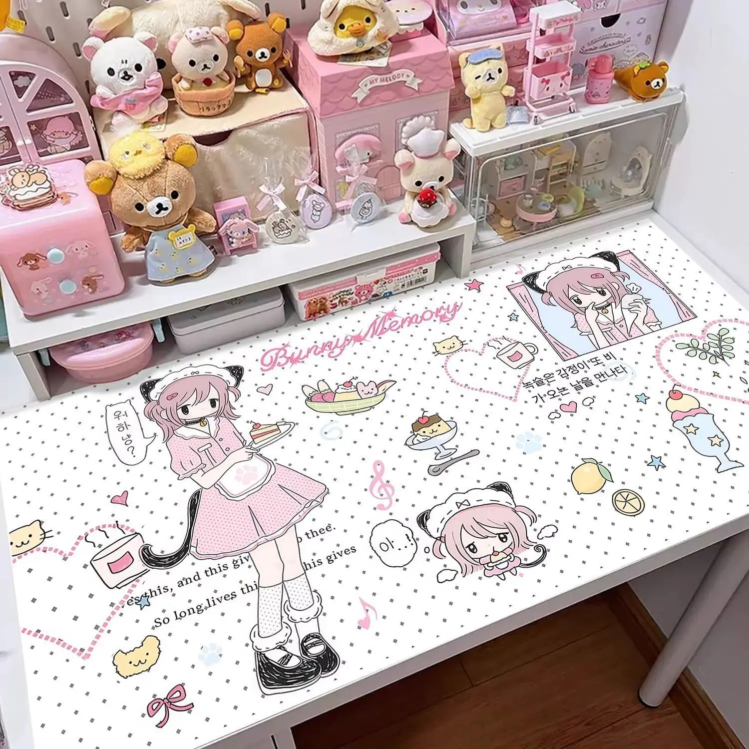 Original Leather Table Mat Ins Style High Beauty Girl Heart Waterproof Leather Gaming Keyboard Mat For Girls Hearts Office Mat
