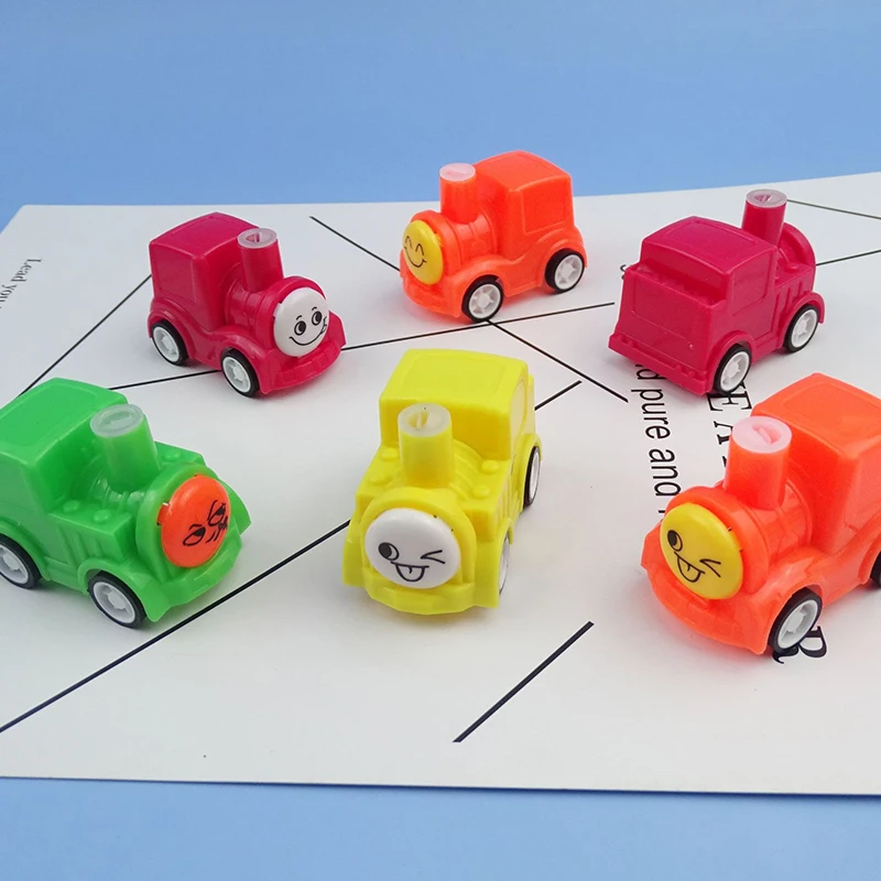 5 Teile/beutel Cartoon Mini Pfeife Lokomotive Spielzeug Nette Spaß Zurückziehen Autos kinder Puzzle Spielzeug Jungen Mädchen Urlaub Geburtstag geschenke