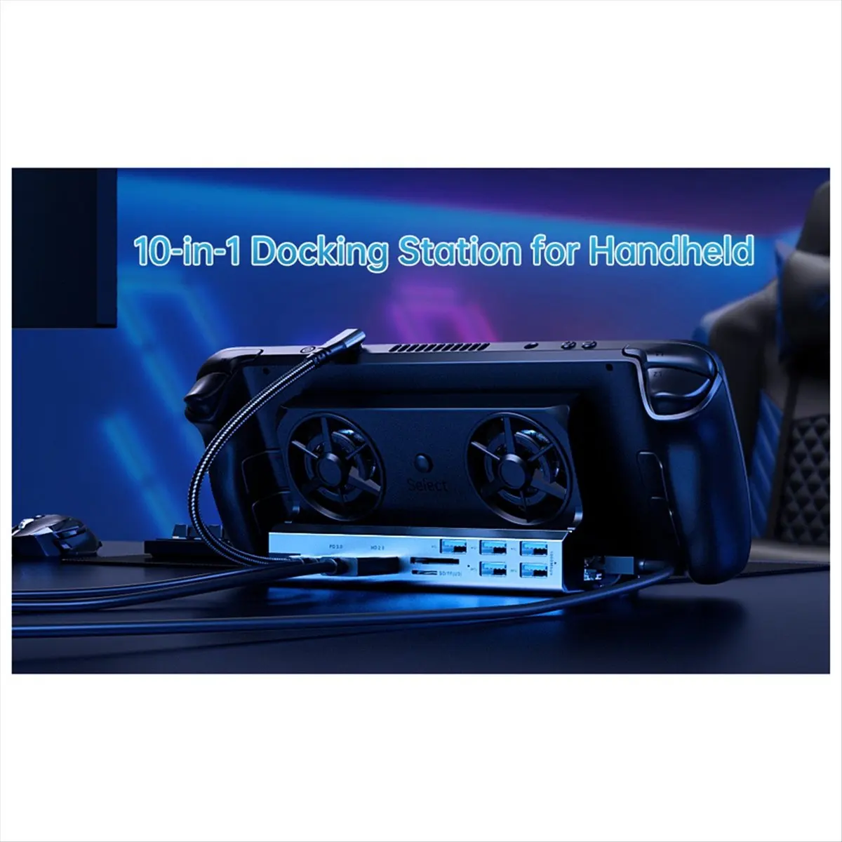 HowAA87 Docking Station for Steam Deck/ROG Ally/Legion Go,10 in 1 Dual Fan Steam Deck Dock 1000Mbps Ethernet,3.0 PD100W Charging