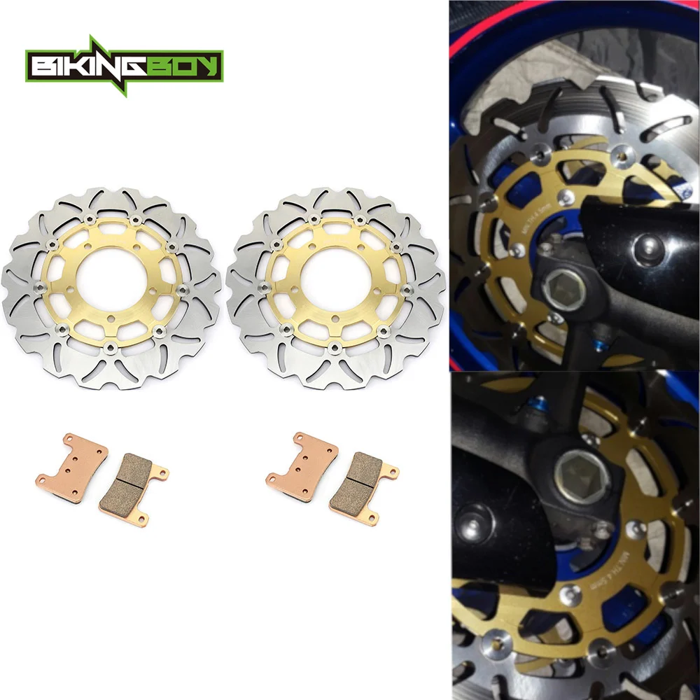 BIKINGBOY Front Brake Discs Disks Rotors + Pads For Suzuki GSX-R GSXR 1000 01 02 03 04 05 06 07 08 09 10 11 12 13 14 15 16 Set