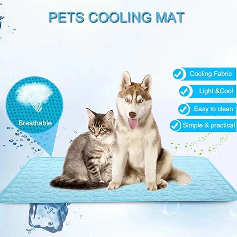 

Dog Cooling Mat Summer Pet Cold Bed Dog Cat Sleeping Pad Dogs Moisture-proof Cool Ice Silk Mattress Small Animal Accessories