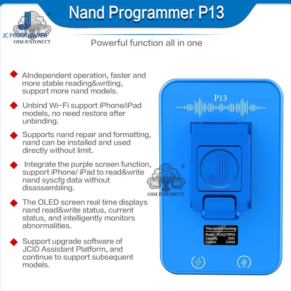 Imagem -05 - Irepair P12 Pcie Nand Programador de Disco Rígido Ferramenta de Tela Roxa Dfu para 5s13 Pro Max sn Leitura Escrita Wi-fi Desbloqueio Ibox jc P13